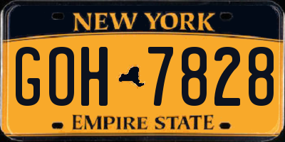NY license plate GOH7828