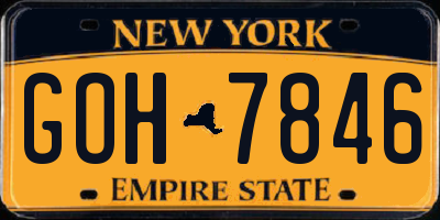 NY license plate GOH7846