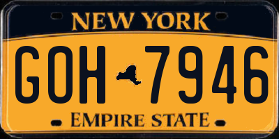 NY license plate GOH7946