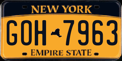 NY license plate GOH7963