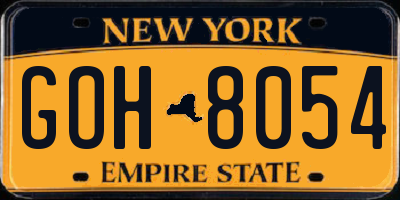 NY license plate GOH8054