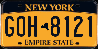NY license plate GOH8121