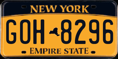 NY license plate GOH8296