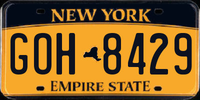 NY license plate GOH8429