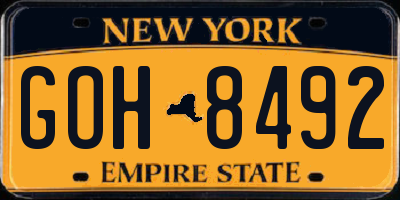 NY license plate GOH8492
