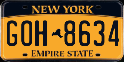NY license plate GOH8634