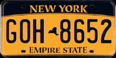 NY license plate GOH8652