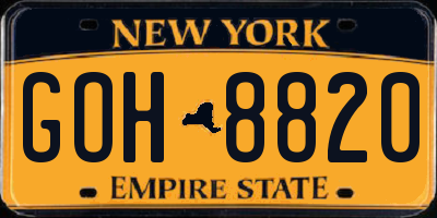 NY license plate GOH8820
