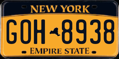 NY license plate GOH8938