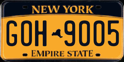 NY license plate GOH9005
