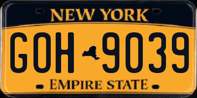 NY license plate GOH9039