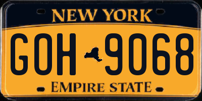 NY license plate GOH9068