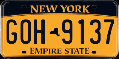 NY license plate GOH9137