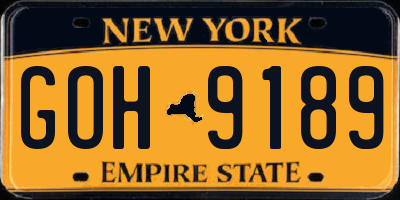 NY license plate GOH9189