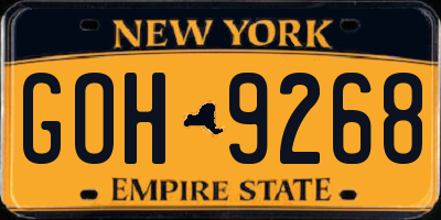 NY license plate GOH9268