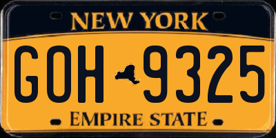 NY license plate GOH9325