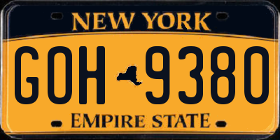 NY license plate GOH9380