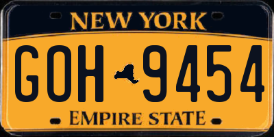 NY license plate GOH9454