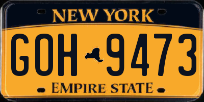 NY license plate GOH9473