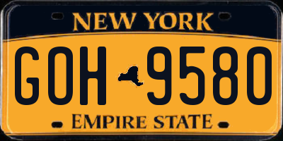 NY license plate GOH9580