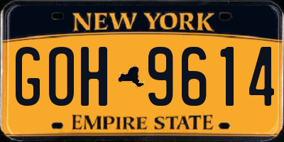 NY license plate GOH9614