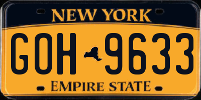 NY license plate GOH9633