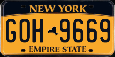 NY license plate GOH9669