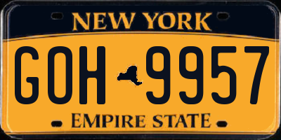 NY license plate GOH9957