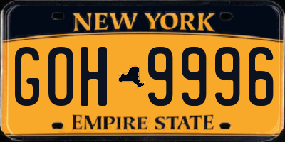 NY license plate GOH9996