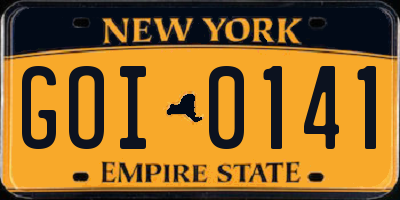 NY license plate GOI0141