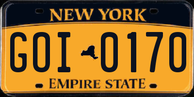 NY license plate GOI0170
