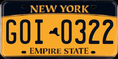 NY license plate GOI0322