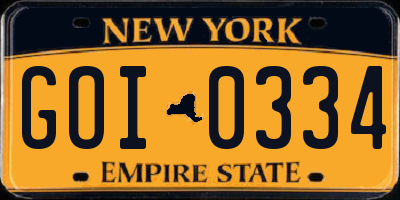 NY license plate GOI0334