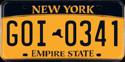 NY license plate GOI0341