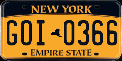 NY license plate GOI0366