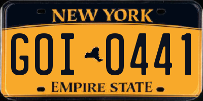 NY license plate GOI0441