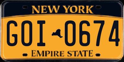 NY license plate GOI0674
