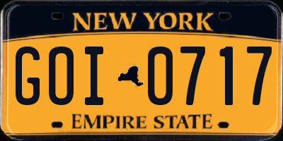 NY license plate GOI0717