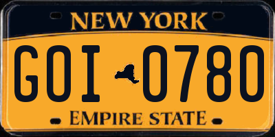 NY license plate GOI0780
