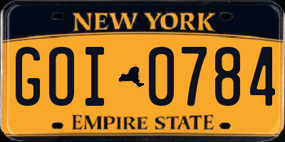 NY license plate GOI0784