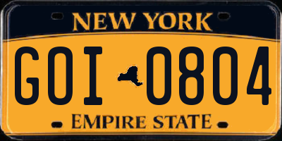 NY license plate GOI0804