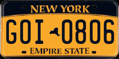 NY license plate GOI0806
