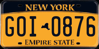 NY license plate GOI0876