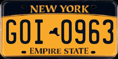 NY license plate GOI0963