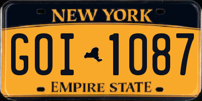 NY license plate GOI1087