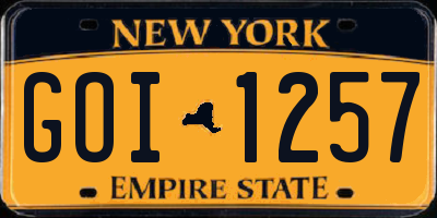NY license plate GOI1257