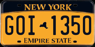 NY license plate GOI1350