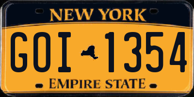 NY license plate GOI1354