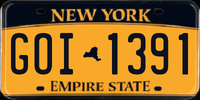 NY license plate GOI1391