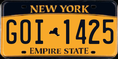 NY license plate GOI1425